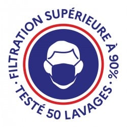 Masque 50 lavages AFNOR France catégorie 1 UNS1 Sport BLANC