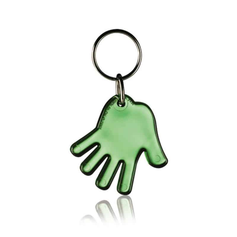 Porte-clés Main en plastique recyclé AVEC marquage 1coul