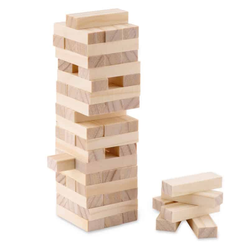 Jeu en bois de construction avec pochon de transport