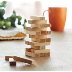 Jeu en bois de construction avec pochon de transport