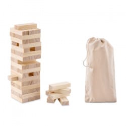 Jeu en bois de construction avec pochon de transport