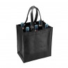 Sac porte-bouteilles (6) - sac shopping noir non-tissé solide