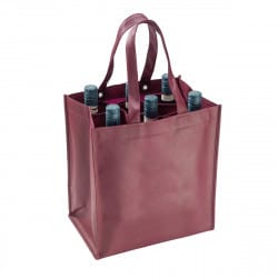 Sac porte-bouteilles (6) - sac shopping noir non-tissé solide