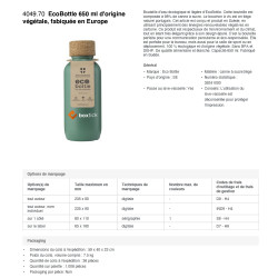 Bouteille 100% écologique Gourde 650 ml made in EUROPE